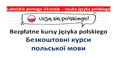 Baner z napisem vezpłatne kursy języka polskiego